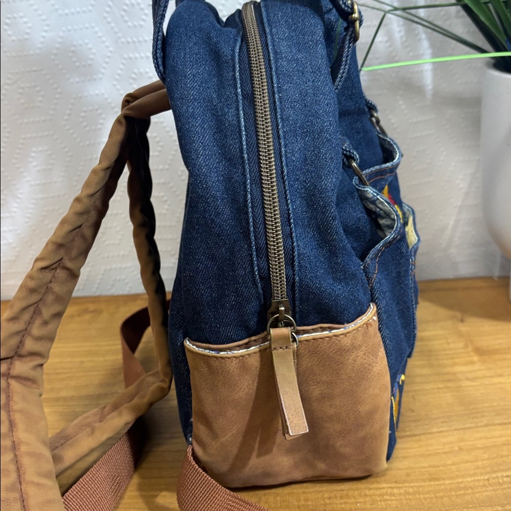 Disney Winnie The Pooh Denim Overall Mini Backpack - Picture 7 of 15